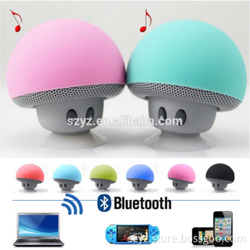 2016 Popular Cute Hands Free Bluetooth Speakers With Mic Suction Cup Stereo Subwoofer Mini Bluetooth Mushroom Speaker